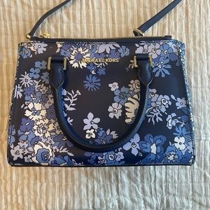 Michael Kors Blue Blossom Crossbody Satchel